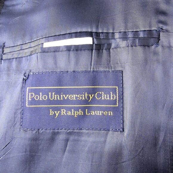 Vintage Polo University Club by Ralph Lauren Wool Suit Jacket Windowpane Size 40 - Picture 7 of 9